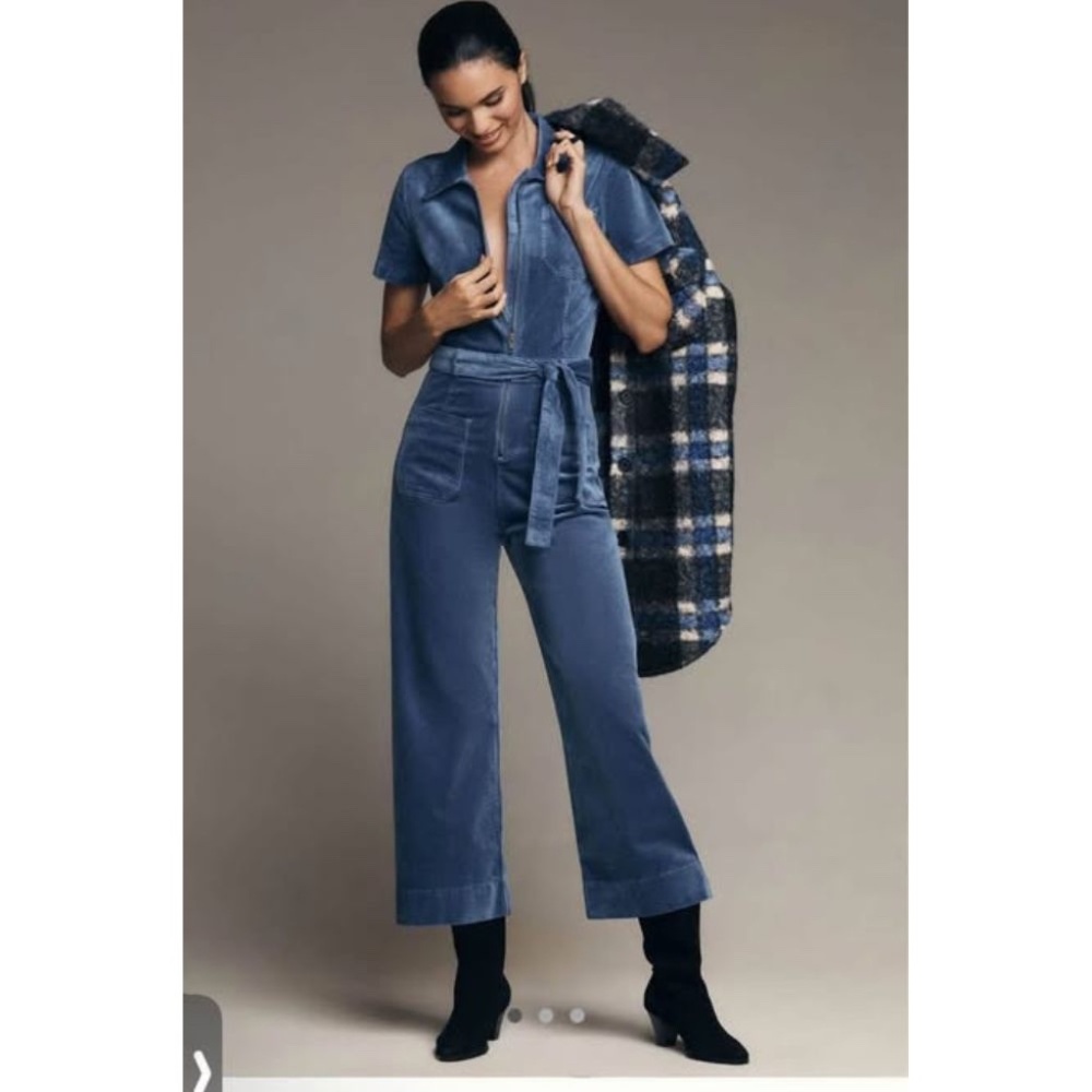 NWOT The Colette Weekend Jumpsuit Maeve: Corduroy Edition - Size 4 - Iris Blue